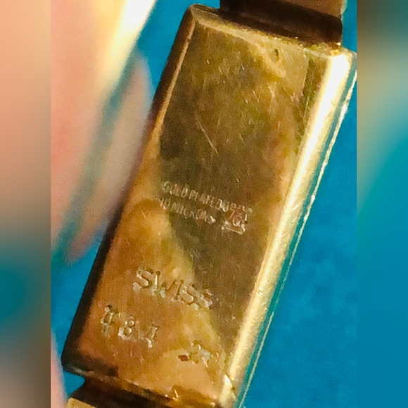 (916)VINTAGE RARE LADY AUREOLE 10 MICRON CONS SWISS WINDUP WTCH BLUE ENAMEL CUFF - Picture 5 of 16